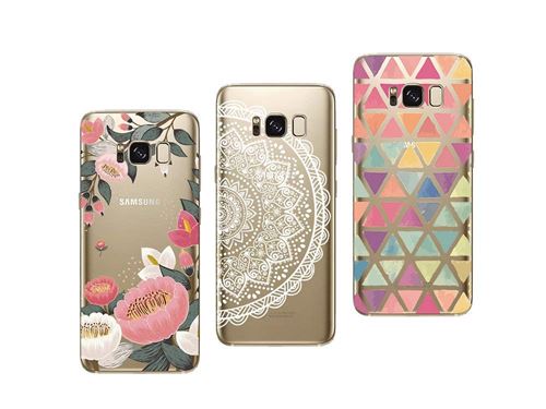3 coques compatibles Samsung Galaxy S8 gel Souple résistant Anti Choc avec Impression de qualité (Pack#7)