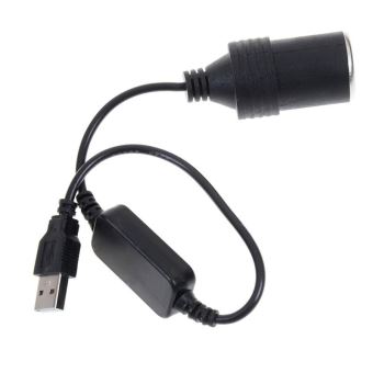 Convertisseur de voiture Port USB vers prise allume-cigare de voiture  Femelle 5V à 12V Câble