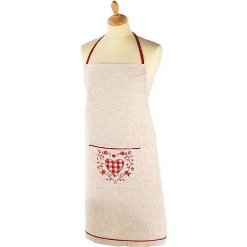 tablier +poche 60 x 80 cm polyester/lin brode adele