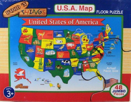 Wood N Things U.S.A. Map Floor Puzzle