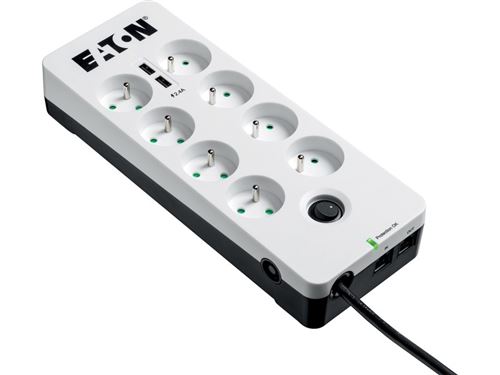 Périphériques Onduleurs et parafoudres Eaton Protection Box 8 USB FR - Multiprise parafoudre 8 prises + 2x USB + tel