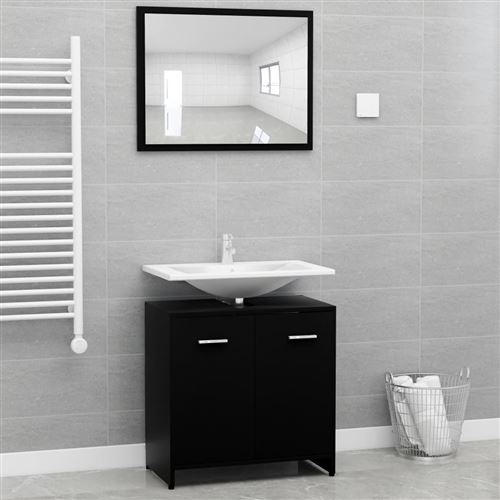Chunhe Ensemble de meubles de salle de bain Noir Aggloméré AB802580