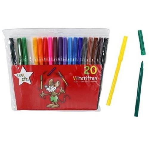 Crea-kit feutres de couleur junior 20 pièces