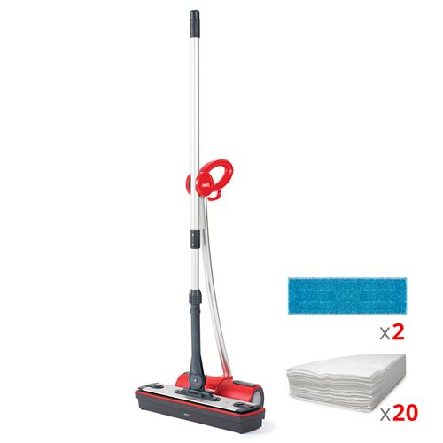 Polti Moppy Red Extra Dust - Elektrische zwabber/stoomreiniger - buis - rood