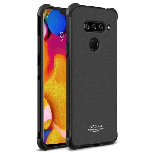 Coque en TPU sensation de peau anti-chute antidéflagrante noir mat pour votre LG V40 ThinQ