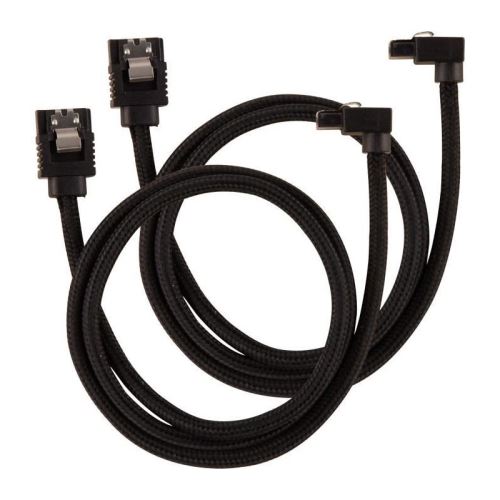corsair corsair premium sleeved sata-kabel gewinkelt 60cm - schwarz noir