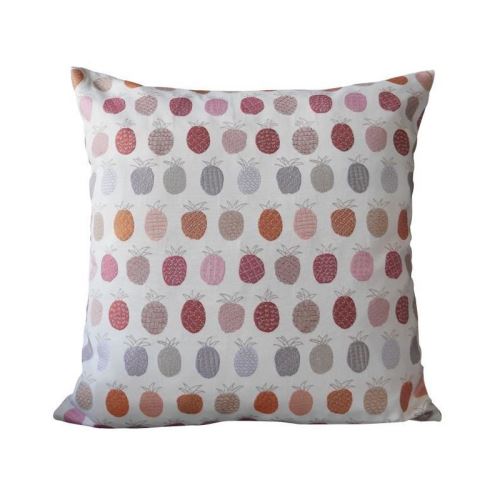 O'CBO Coussin déhoussable Tropic Ananas 52x52 cm fuchsia et gris