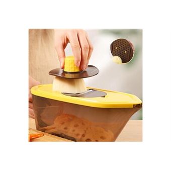 Râpe à Légumes Multifonction LECHEO – Mandoline Trancheuse 11 Pièces – Coupe Légumes Manuelle – Inox Blanc
