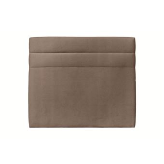 Tete de lit Lignes Velours Taupe L 140 cm - Ep 10 cm rembourré - 1