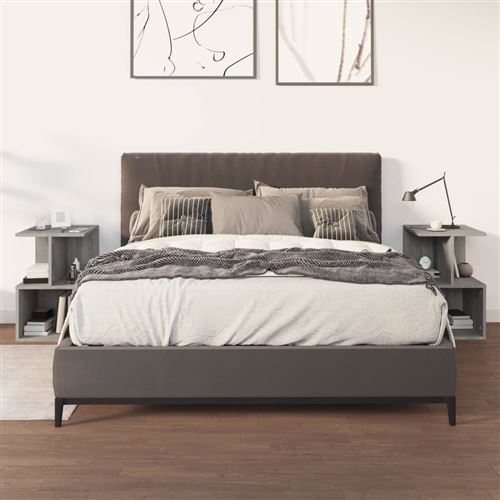 Vidaxl Gris Tables De Chevet 2 Pcs - Sonoma - Image 3