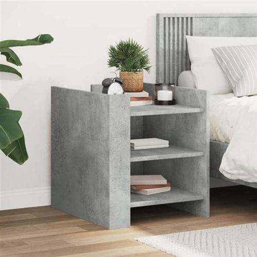 VIDAXL - Table de chevet - Gris béton - 45x50x50 cm - Image 2