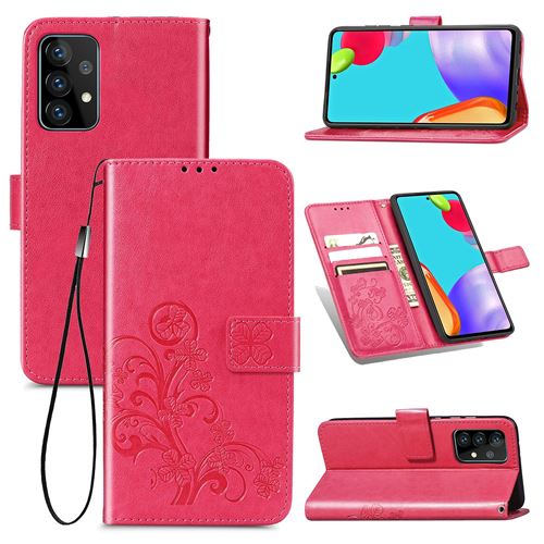 MPFRANCE Housse pour Samsung Galaxy A52 5G/A52S Rose [Fleur de Lys]