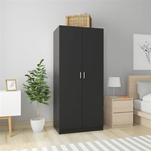 vidaXL Garde-robe Noir 80x52x180 cm Aggloméré