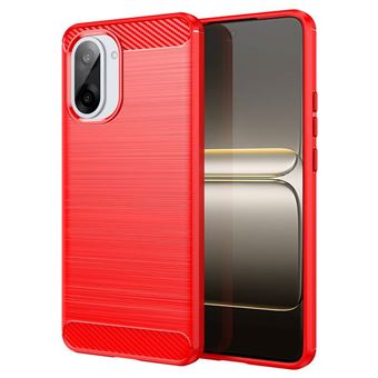 Coque pour OnePlus Nord CE5 5G - housse etui silicone gel carbone + film ecran - ROUGE - htdmobiles - 1