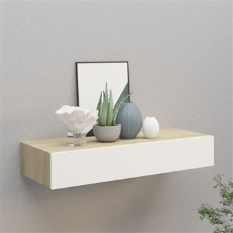 IDMarket Console D'Entrée LISE 3 Tiroirs Blanche - Étagère Murale Contemporaine
