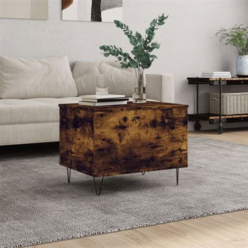 Vidaxl Table Basse Chêne Fumé 60X44,5X45 Cm Bois D'ingénierie 830953 - Image 2