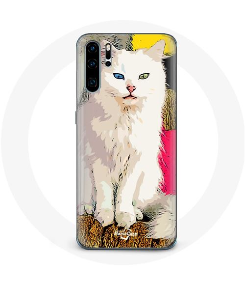 Coque pour Huawei P30 Turc de Van Chat Blanc aux yeux bleu et jaune Maniacase