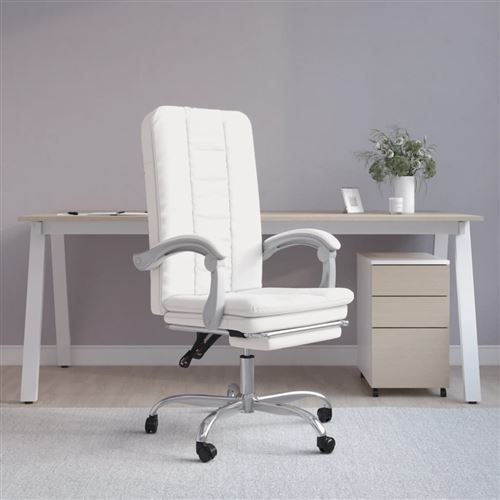 Vidaxl Blanc Fauteuil Inclinable De Bureau - Image 2