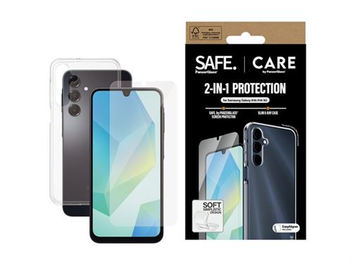CARE by PanzerGlass X-Ray - Coque de protection pour téléphone portable - polyuréthanne thermoplastique (TPU), revêtement oléophobe, polyéthylène téréphtalate (PET) - transparent - avec protection d'écran - pour Samsung Galaxy A16, A16 5G
