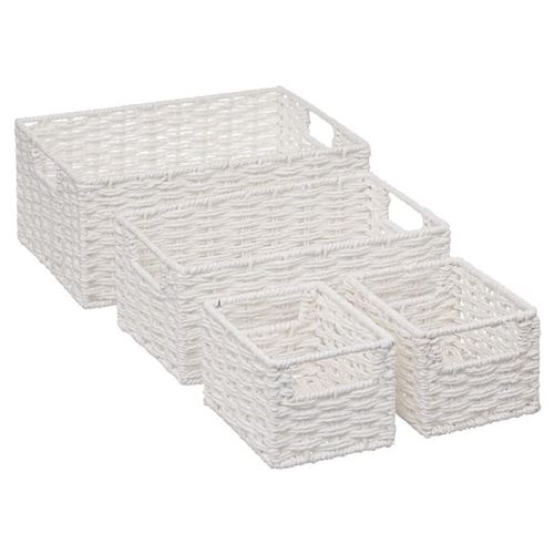 Non Communiqué Blanc Five Simply Smart - Lot De 4 Paniers De Rangement "Costa" 32Cm