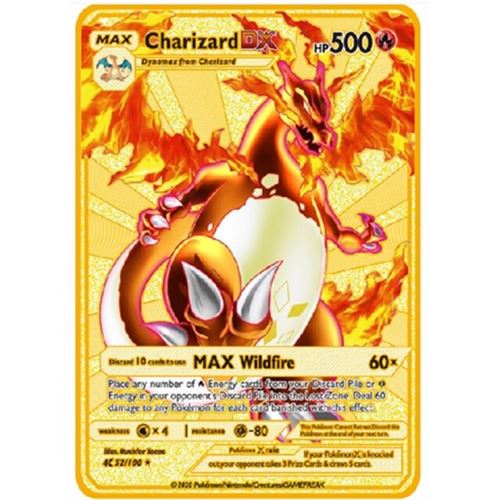 1€55 sur Carte de jeu en métal anglais pour Pokémon Charizard Max - Carte à  collectionner - Achat & prix