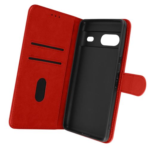 Housse pour Google Pixel 7 Clapet Portefeuille Fonction Support Vidéo Avizar rouge