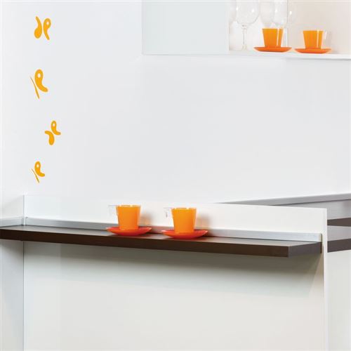 (1 Kit) Profil d'étachéité de cuisine rectangulaire, avec accessoires d'installation, 4,7 m, plastique, anodisé satiné.