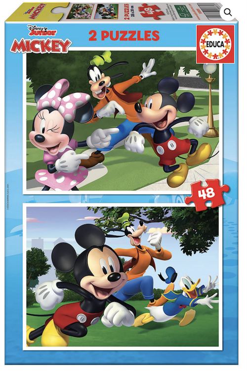 Non Communiqué Multicolore 2 Puzzles De 48 Pieces Mickey Et Ses Amis