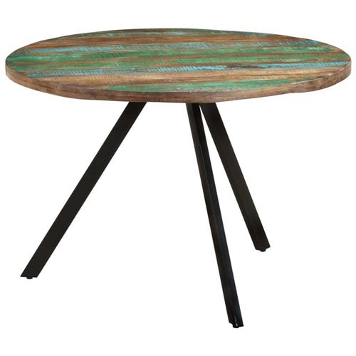 Non Communiqué Noir Table A Manger Fixe Sans Tiroir Rectangle En Bois L 110 Cm