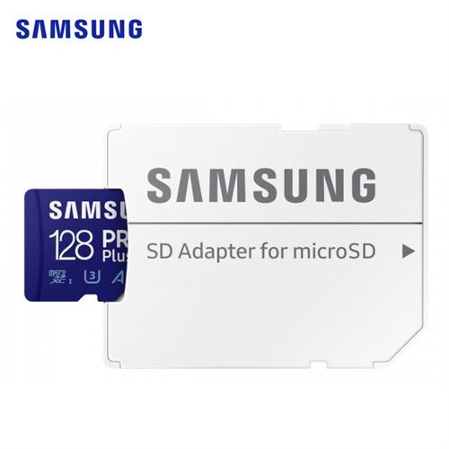 Samsung PRO Plus MB-MD128KA - Carte mémoire flash (adaptateur microSDXC vers SD inclus(e)) - 128 Go - A2 / Video Class V30 / UHS-I U3 / Class10 - microSDXC UHS-I - bleu