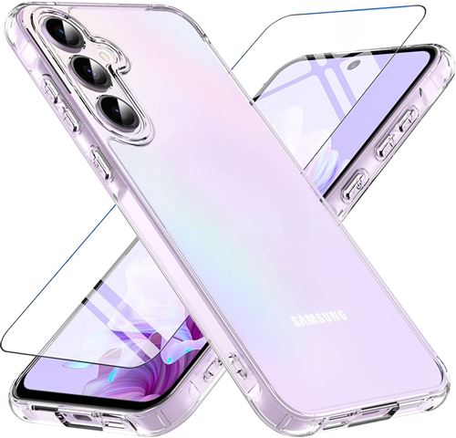 Coque Silicone Transparente + Verre Trempe Pour Samsung Galaxy A55 5G Little Boutik©