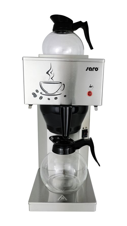 Machine &agrave; caf&eacute; electrique avec 2 verseuses - l2g - - inox3.6 205x385x435mm