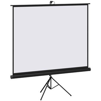 Écran de projection 100 pouces 4K HD 4:3 support trépied hauteur réglable noir - 1