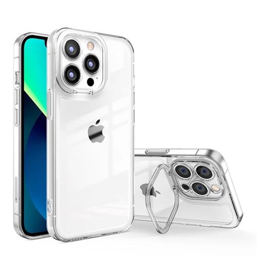 Coque pour iPhone 13 FONGWAN avec support de bague invisible - Transparent