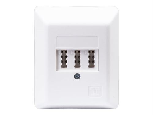 Schwaiger TAE Connector Socket (NF/F) - Prise pour montage en surface - TAE-F X 2, TAE-N - blanc