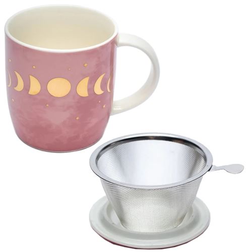 Mug à infusion en porcelaine avec filtre en inox - Phases de Lune