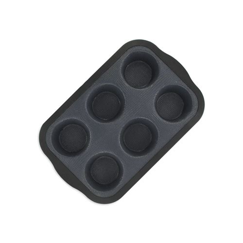 Non Communiqué Gris,Noir Moule À Muffins 6 Empreintes 28 X 18 Cm Zenker Silicone Fibre De Verre