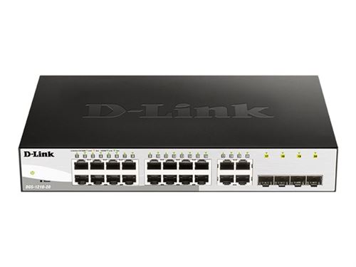 D-Link Web Smart DGS-1210-20 - Commutateur - 16 x 10/100/1000 + 4 x Gigabit SFP - de bureau, Montable sur rack - AC 100/230 V