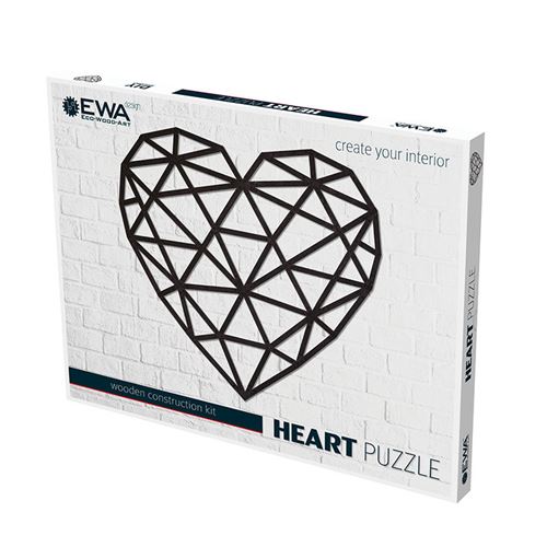 Puzzle mural en bois - Coeur 615 cm - Eco Wood Art