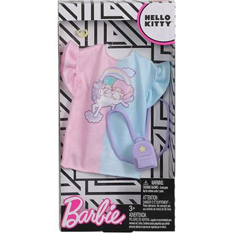 Barbie - habit poupee mannequin hello kitty - jupe rose et bleu licorne  avec sac dos - vetement - tenue - accessoire - Accessoire poupée - Achat &  prix