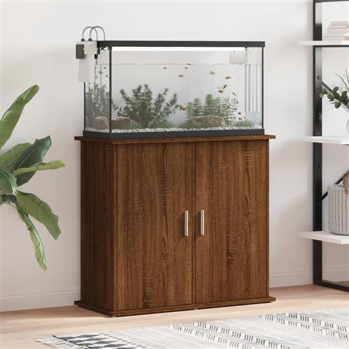 Meilleurs prix pour vidaXL Support pour aquarium chêne marron 81x36x73cm bois d'ingénierie