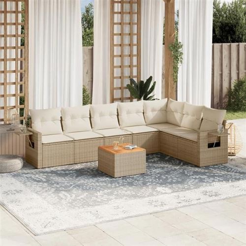 Non Communiqué Beige Salon De Jardin Modulable Vidaxl Resine Tressee 8 Pieces X 62 X 69