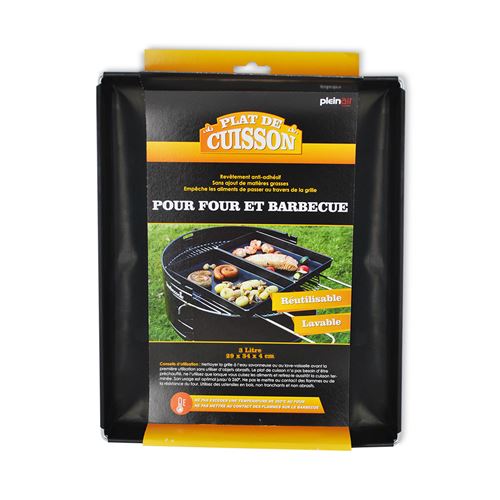 Plein Air Noir Plat De Cuisson Pour Barbecue Et Four 3L, - Image 1