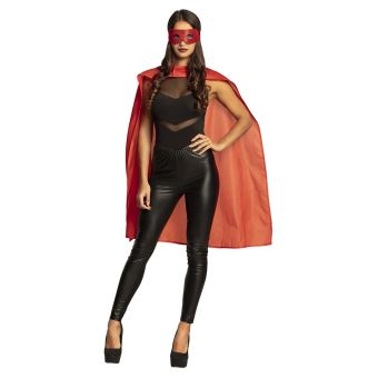 Boland cape habillée et masque super héros unisexe rouge - 1