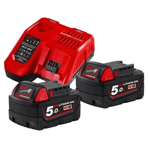 Pack de batteries 18V M18 NRG-502 2x5Ah + chargeur - MILWAUKEE TOOL - 4933459217