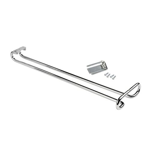 Emuca 8929611 Emuca 8929611 Support porte-verres à pied suspendu sous armoire/étagère, 41cm long en acier chromé 1 Chromé