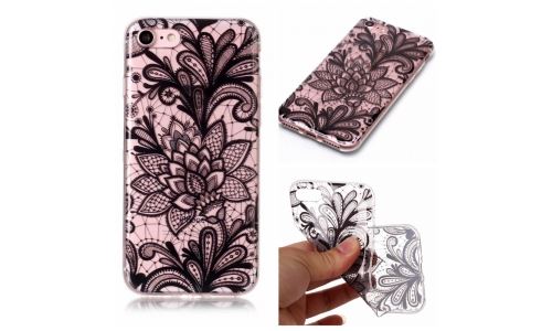 Coque souple motif BlackFlower couleur iPhone 7/8