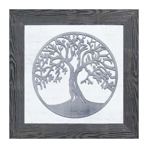 Peinture encadrée originale - MDF - 50x50 cm - Moulure grise