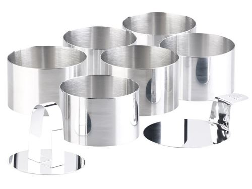 6 emporte-pièces ronds Ø 8 cm avec poussoir & support