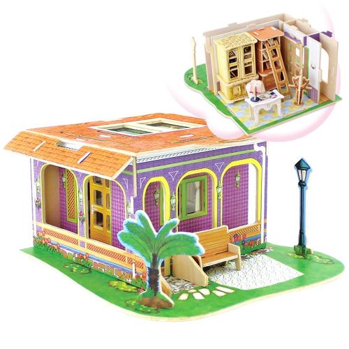 Robotime Bricolage Bois Puzzle En Bois Kit 3d Puzzle Salle D'étude Cadeau De Noël Pour Les Enfants Et Les Adultes